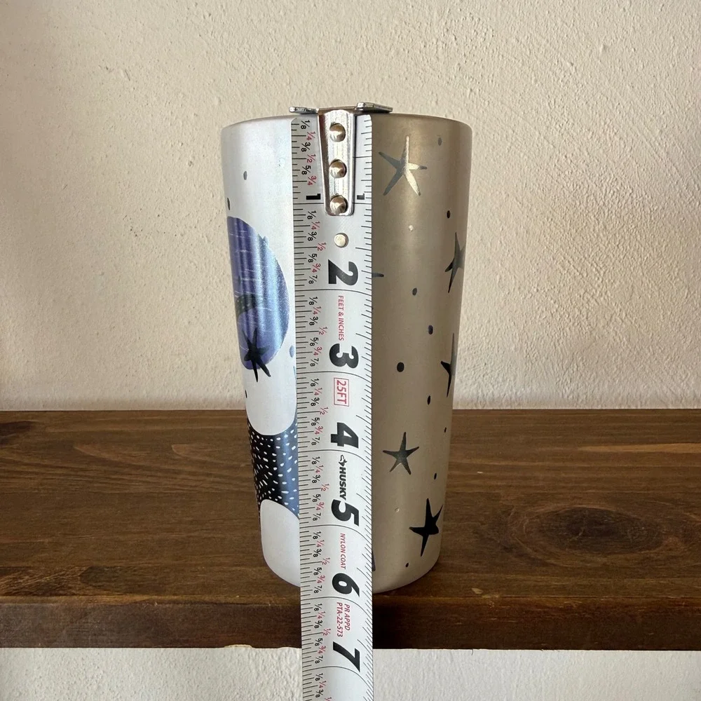 Starbucks Halloween 2020 Black Cat Moon Stars Ceramic Travel Tumbler 12 oz New